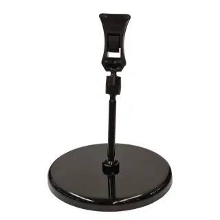 Plakatholder, 85mm rund fot, 50mm stang, liten klype, Sort