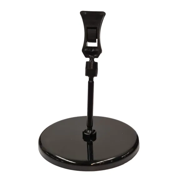 Plakatholder, 85mm rund fot, 50mm stang, liten klype, Sort
