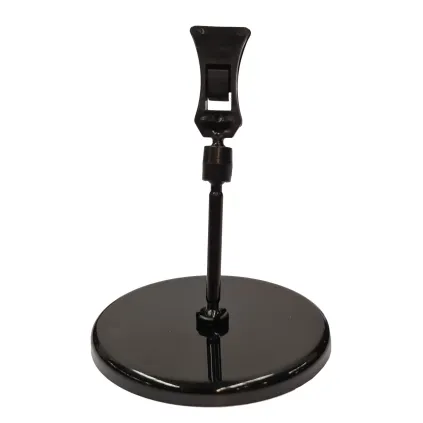 Plakatholder, 85mm rund fot, 50mm stang, liten klype, Sort