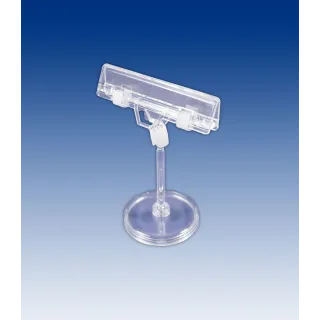 Plakatholder 50mm rund fot,50mm stang,80mm klype, Transp