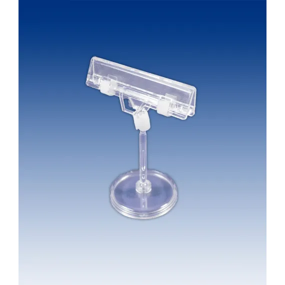 Plakatholder 50mm rund fot,50mm stang,80mm klype, Transp