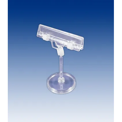 Plakatholder 50mm rund fot,50mm stang,80mm klype, Transp