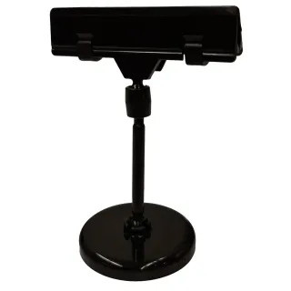 Plakatholder, 50mm rund fot, 50mm stang, 80mm klype, Sort