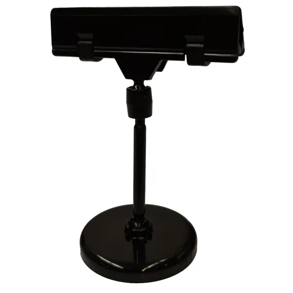 Plakatholder, 50mm rund fot, 50mm stang, 80mm klype, Sort