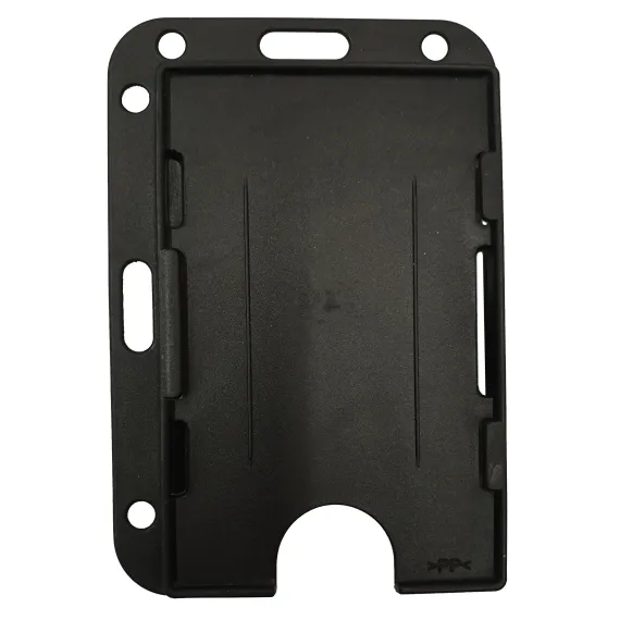 Kortholder 37, 55 x 85mm, Dobbeltsidig, feste kort og langside, Sort