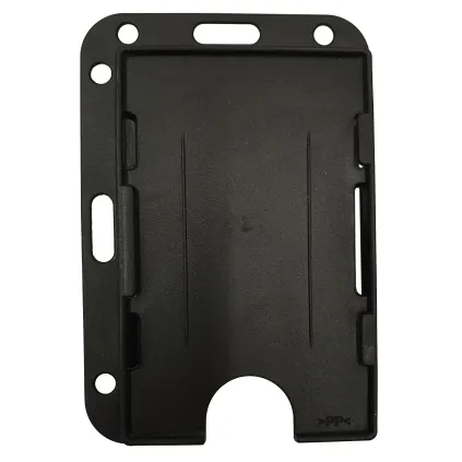 Kortholder 37, 55 x 85mm, Dobbeltsidig, feste kort og langside, Sort