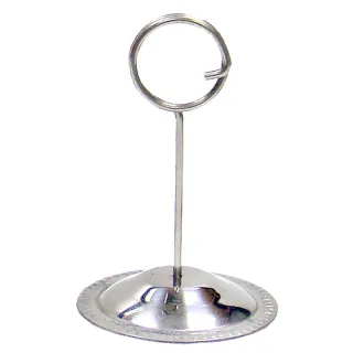 Plakatholder chrom m/ stang og stålring, fot Ø57mm, H:153mm