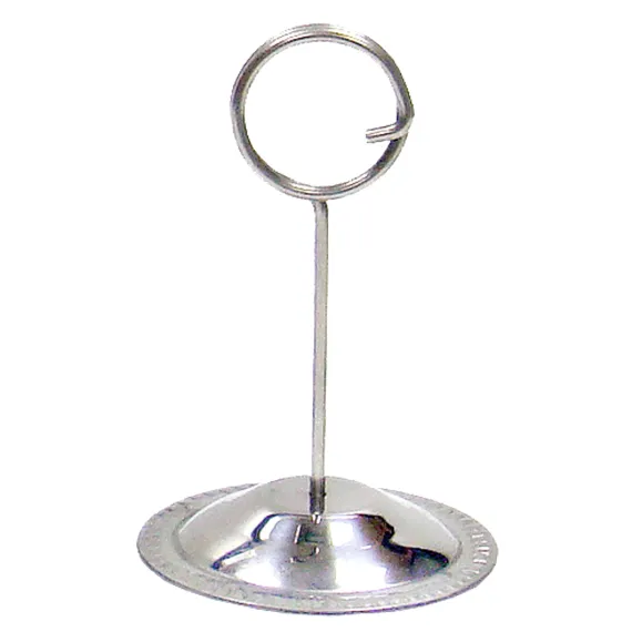 Plakatholder chrom m/ stang og stålring, fot Ø57mm, H:153mm