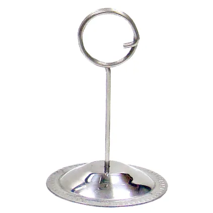 Plakatholder chrom m/ stang og stålring, fot Ø57mm, H:153mm