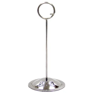 Plakatholder chrom m/ stang og stålring, fot Ø57mm, H:254mm