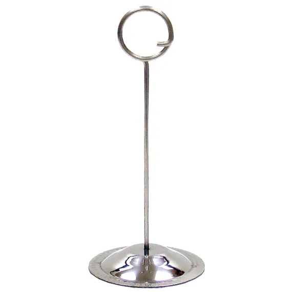 Plakatholder chrom m/ stang og stålring, fot Ø57mm, H:254mm