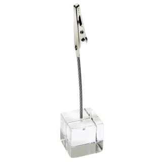 Skiltholder med krokodilleklype H120mm akrylkube