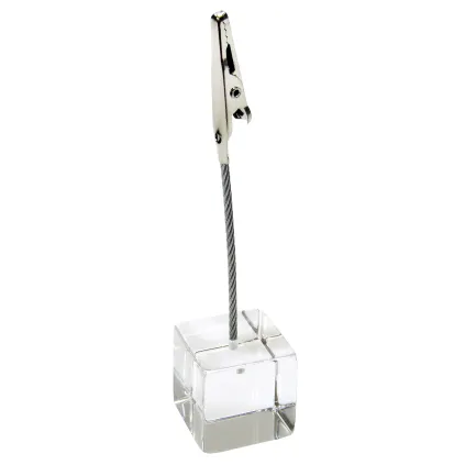 Skiltholder med krokodilleklype H120mm akrylkube