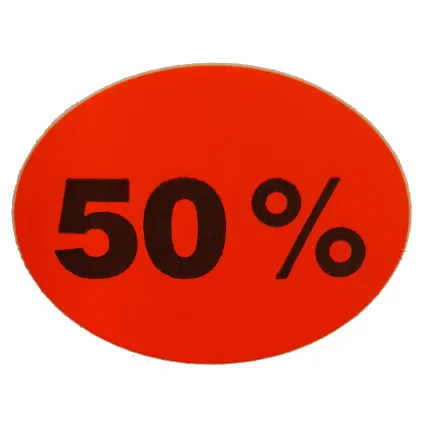 Etikett Oval 37x28 - Rød Fryselim (50%)