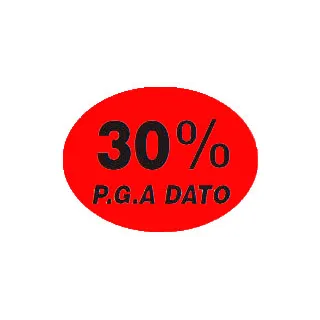 Etikett Oval 37x28 - Rød Fryselim (30% p.g.a. Dato)