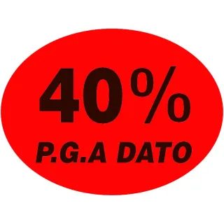 Etikett Oval 37x28 - Rød Fryselim (40% p.g.a. Dato)