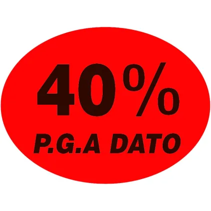 Etikett Oval 37x28 - Rød Fryselim (40% p.g.a. Dato)