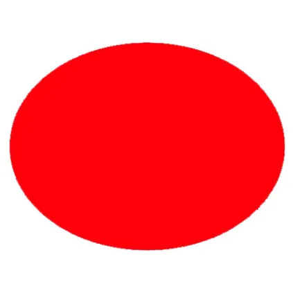 Etikett Oval 37x28 - Rød Avtakbar