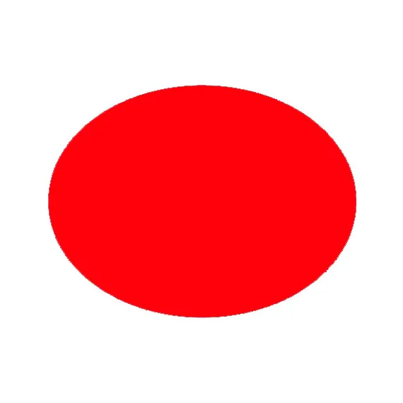 Etikett Oval 37x28 - Rød Permanent