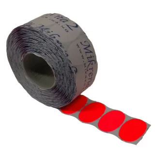 Etikett Oval 26x16 - Rød Permanent