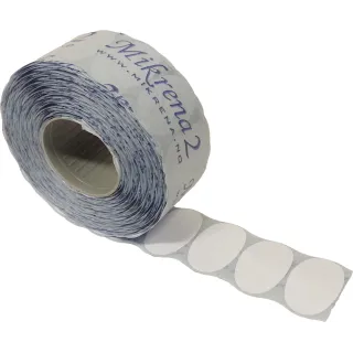 Etikett Oval 26x16 - Hvit Permanent