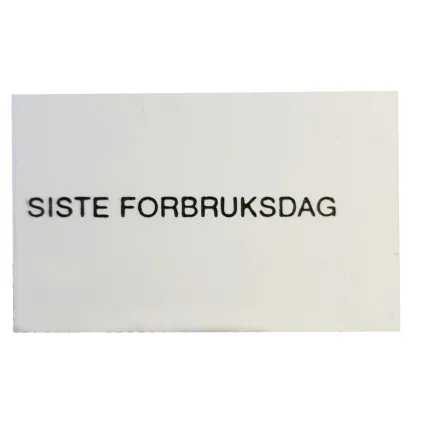 Etikett 26x16 - Hvit Fryselim (Siste Forbruksdag)
