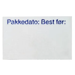 Etikett 26x16 - Hvit Permanent (Pakkedato/Best før)