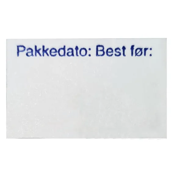 Etikett 26x16 - Hvit Permanent (Pakkedato/Best før)