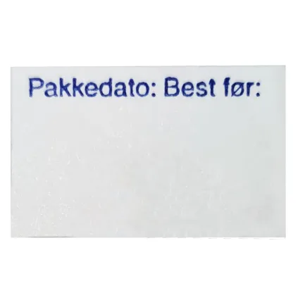 Etikett 26x16 - Hvit Permanent (Pakkedato/Best før)