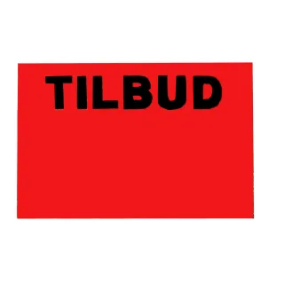 Etikett 26x16 - Rød Permanent (TILBUD oppe)