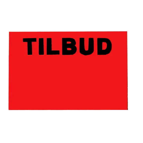 Etikett 26x16 - Rød Permanent (TILBUD oppe)