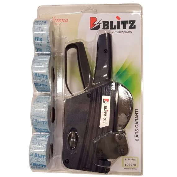 Prismaskin Blitz S14, Displaypakn. m/ 4 rl etiketter