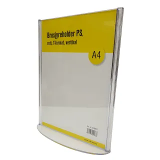 Brosjyreholder PS A4, rett, T-format, Stående