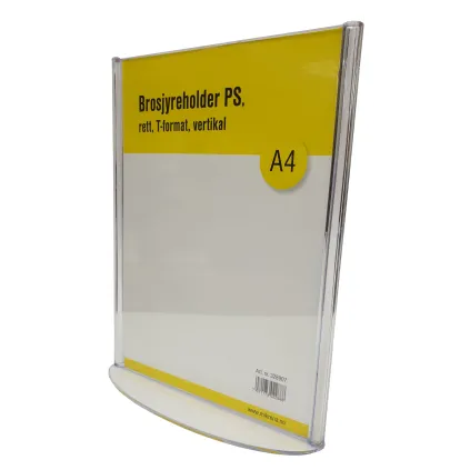 Brosjyreholder PS A4, rett, T-format, Stående