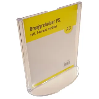 Brosjyreholder PS A6, rett, T-format, Stående