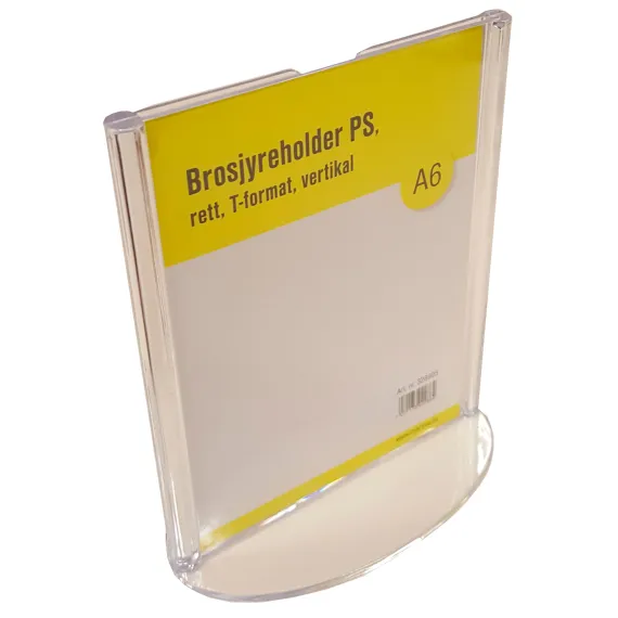 Brosjyreholder PS A6, rett, T-format, Stående