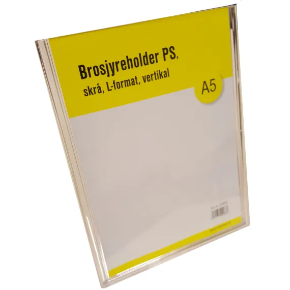 Brosjyreholder PS A5, skrå, L-format, Stående