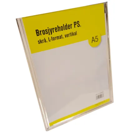 Brosjyreholder PS A5, skrå, L-format, Stående