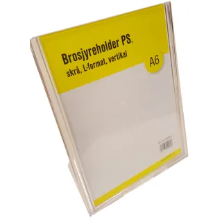 Brosjyreholder PS A6, skrå, L-format, Stående