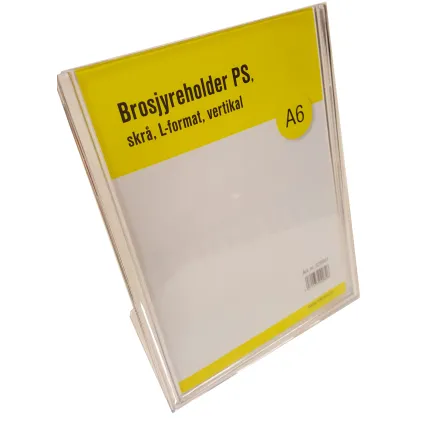Brosjyreholder PS A6, skrå, L-format, Stående