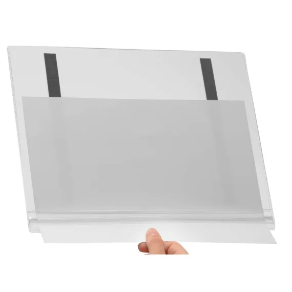 Infolomme A4, Vanntett, m/ Magnet, Stående/ Liggende, Transparent