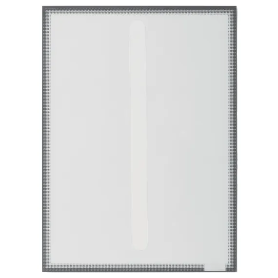 Infolomme A4, Statisk festing, Stående/liggende,Grå kant, Transparent