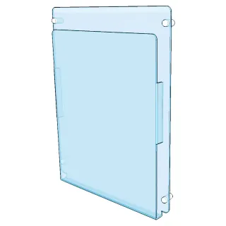 Infoholder A4 Vegg m/ avstandstykker,15mm Stående,Akryl