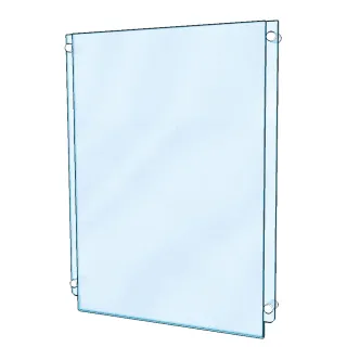 Infoholder A3 Vegg m/ avstandstykker, Stående, Dobbel Akryl