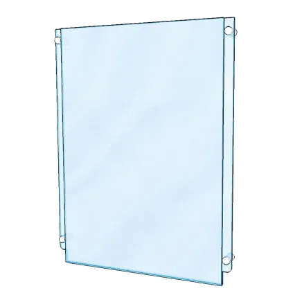 Infoholder A3 Vegg m/ avstandstykker, Stående, Dobbel Akryl