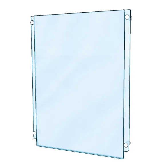 Infoholder A4 Vegg m/ avstandstykker, Stående, Dobbel Akryl