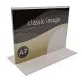 Brosjyre-/menyholder A7, 1,5mm,rett"T"Liggende