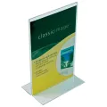 Brosjyre-/menyholder A7, 1,5mm,rett"T"Stående