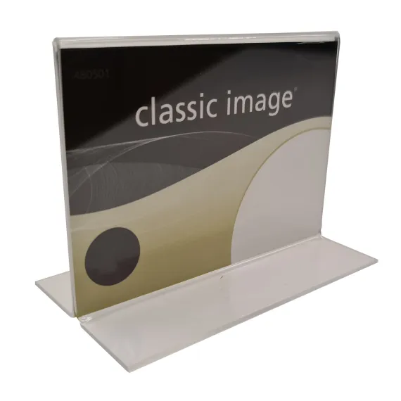 Brosjyre-/menyholder A5, 1,5mm,rett"T"Liggende