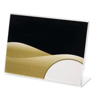 Brosjyre-/menyholder A9, 1,5mm,skrå"L"Liggende